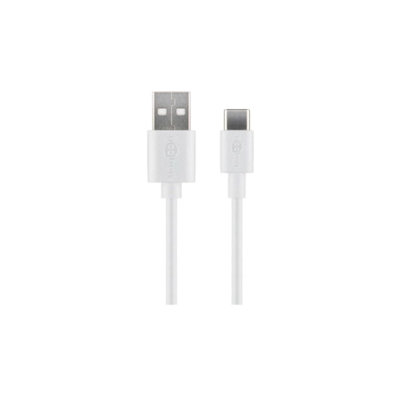 Goobay USB C till USB kabel ladd synk i flera längder vit USB