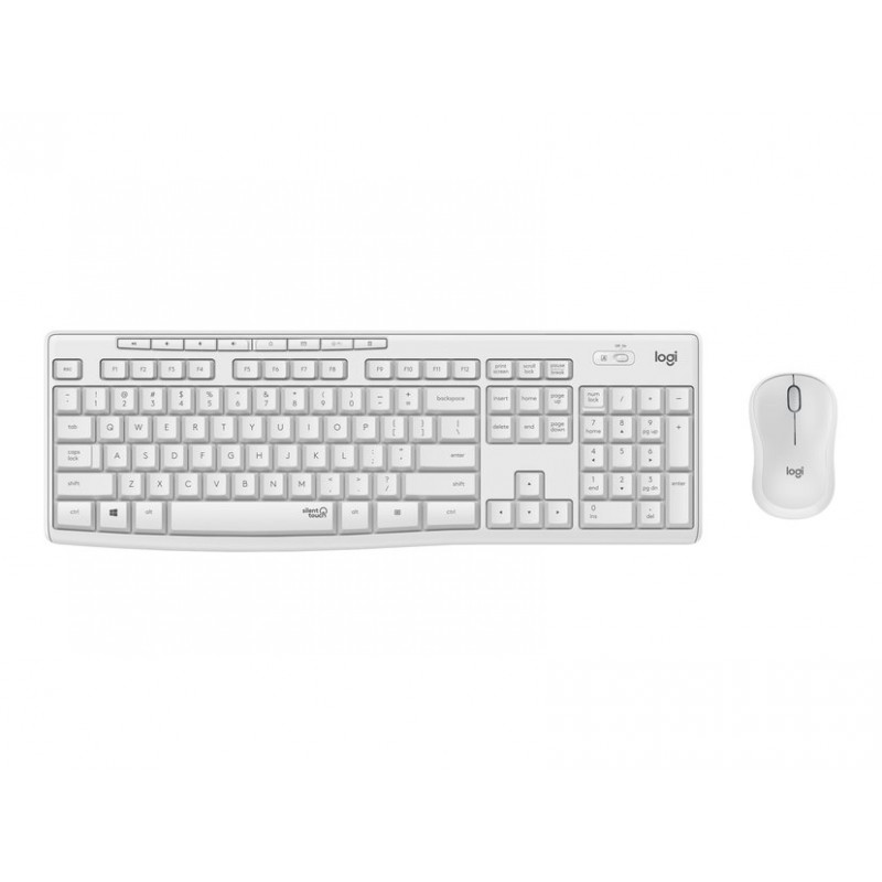 Tangentbord & datormus - Logitech MK295 Silent trådlöst tangentbord & mus white