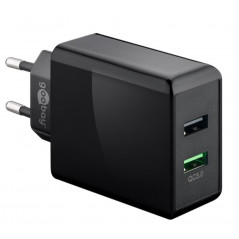 Goobay Strömadapter med 2xUSB Quick Charge QC3.0 28W 2A