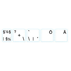 Klistermärken för konvertera tangentbord till svenska 5-keys, vit