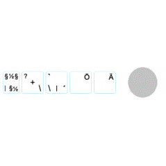 Klistermärken för konvertera tangentbord till svenska 5-keys, silver