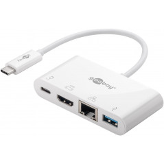 USB-C Multiport till HDMI/Ethernet/USB-A med USB-C PD 60W 4k@30Hz 2K@60Hz