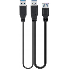 Goobay dubbel USB-A 3.0 hane till hona 30 cm