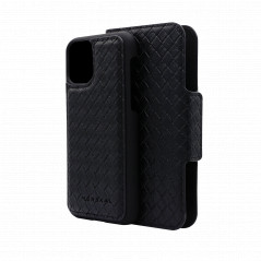 Plånboksfodral 2-i-1 med magnetiskt mobilskal till iPhone 11 Pro PU-läder (Black Elite)