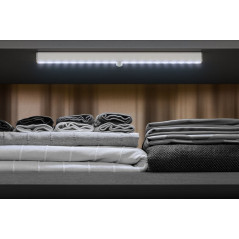 Goobay batteridriven LED-lampa list med 20 LEDs och rörelsesensor (Kall vit)