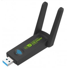 Trådlöst WiFi USB-nätverkskort med Dual Band 2.4GHz/5GHz 1300Mbps