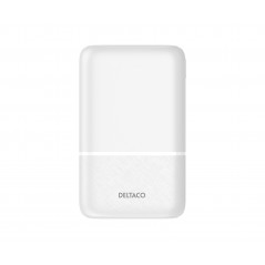 Deltaco Powerbank 10 000 mAh, 2x USB-A, 1x USB-C, vit