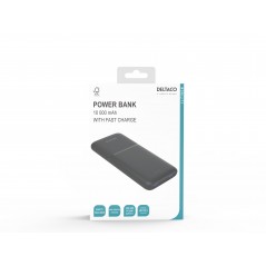 Portabla batterier - Powerbank 10 000 mAh, 2x USB-A, 1x USB-C, QuickCharge max 20W, svart