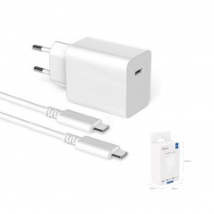 Huntkey nano kompakt USB-C PD 30W strömadapter och laddare med inkl 1M USB-C-kabel