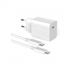 Huntkey nano kompakt USB-C PD 30W strömadapter och laddare med inkl 1M USB-C-kabel