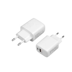 Universal 18W USB-A & USB-C väggladdare med PD/QC3.0 (bulk) (ej för iphone 15/16)