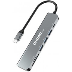 Dudao USB-C-hubb 6-i-1 Multiport till USB-C/3xUSB 3.0/SD-kort-adapter PD 60W