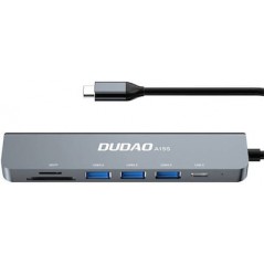 Dudao USB-C-hubb 6-i-1 Multiport till USB-C/3xUSB 3.0/SD-kort-adapter PD 60W