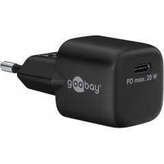 Goobay Snabbladdande kompakt GaN strömadapter med USB-C PD (Power Delivery) 20W