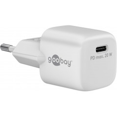 Goobay Snabbladdande kompakt GaN strömadapter med USB-C PD (Power Delivery) 20W