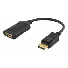 Deltaco aktiv DisplayPort till HDMI-adapter med stöd för 4K i 60 Hz