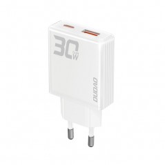 Dudao AC-adapter väggladdare GaN 30W med 1 USB-C och 1 USB