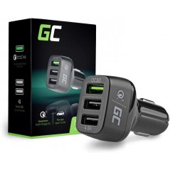 GreenCell billaddare med 3x USB-A kontakt, 42W QC 3.0