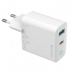 Champion AC-adapter väggladdare GaN 65W med 1 USB-C och 1 USB