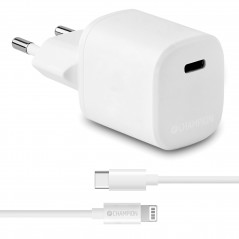 Champion AC-adapter väggladdare 20W MFi med 1 USB-C och Lightning-kabel