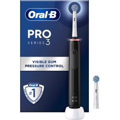 Braun Oral-B Pro 3 3000 eltandborste i svart med 2 borsthuvuden