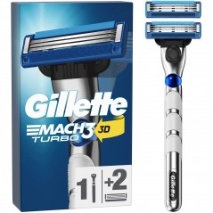 Gillette Rakhyvel Mach3 Turbo med 3D-rörelsehandtag & 2 rakblad