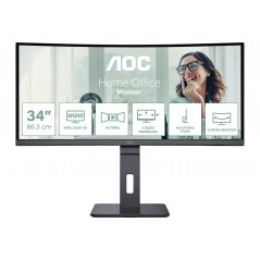 AOC Pro-line CU34P3CV 34" Välvd ultrabred skärm med USB-C PD 65W KVM-Switch/ethernet och högtalare