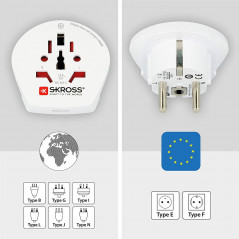 Skross reseadapter för anslutning av världen till EU