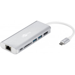 USB-C Multiport adapter till HDMI, USB-C, RJ45 och 2x USB 4K@30Hz 2K@60Hz PD 100W