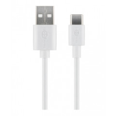 Goobay USB-C till USB-kabel ladd & synk i flera längder, vit