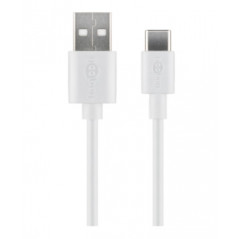 USB-C till USB-kabel i flera längder, vit